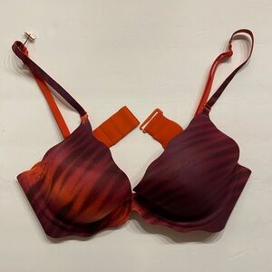VICTORIA SECRET reversible bra / multi way wear straps orange zebra ombré 34C